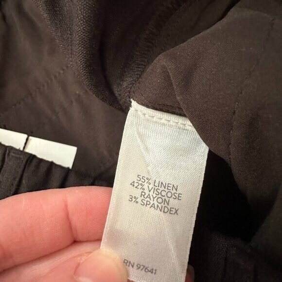 NWT J. Jill Black Linen Stretch Pull On Crop Pants Women's XS - Picture 4 of 7